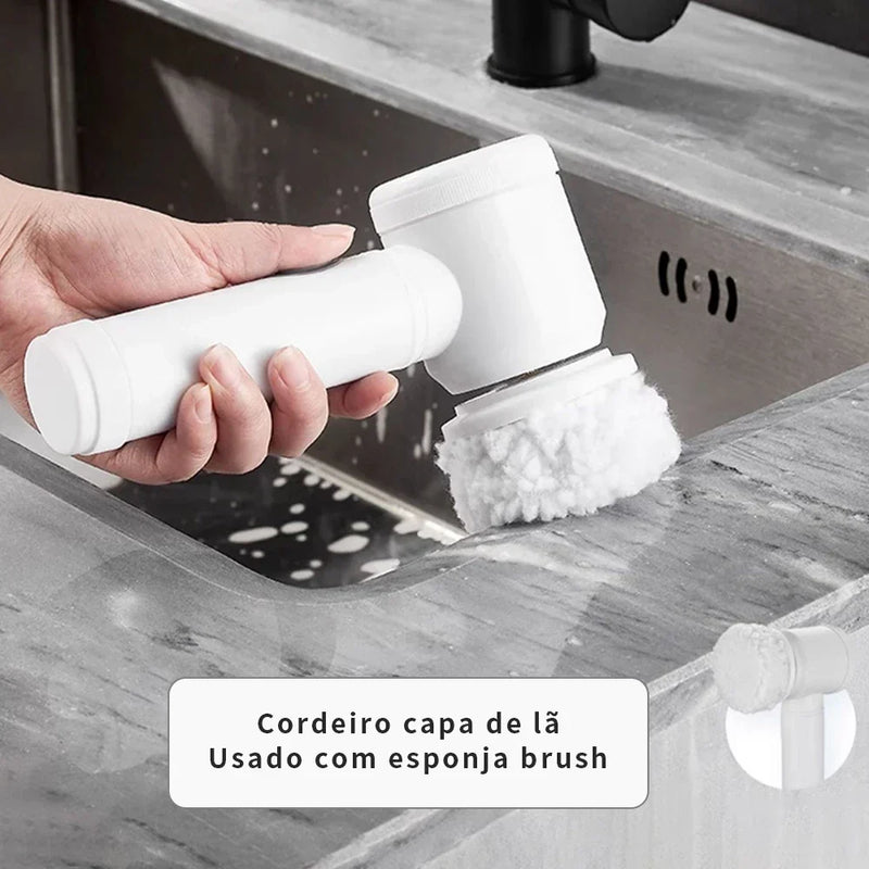 Escova Elétrica de Limpeza 5 em 1 Sem Fio
